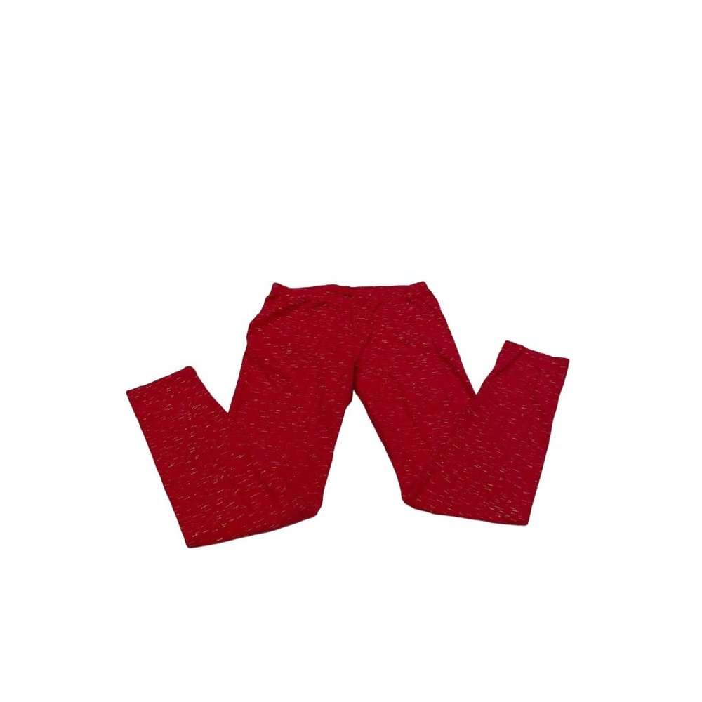 Red Leggings w/ Silver sparkles Girls size 8